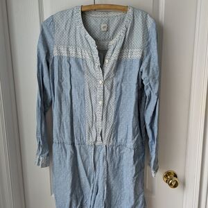 Light Blue Button-Up Dress